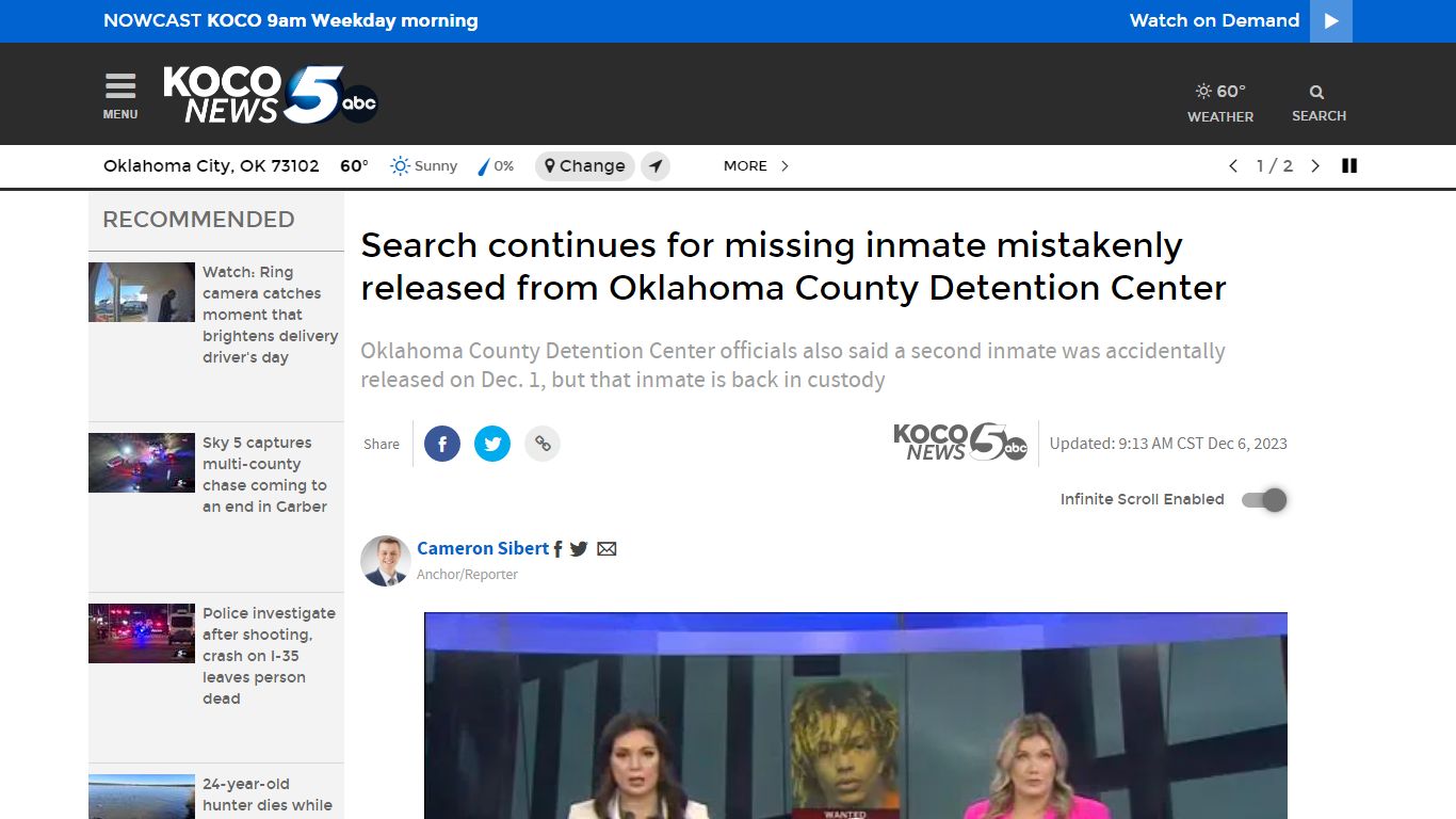 Oklahoma County jail mistakenly releases wrong inmate - KOCO 5 News